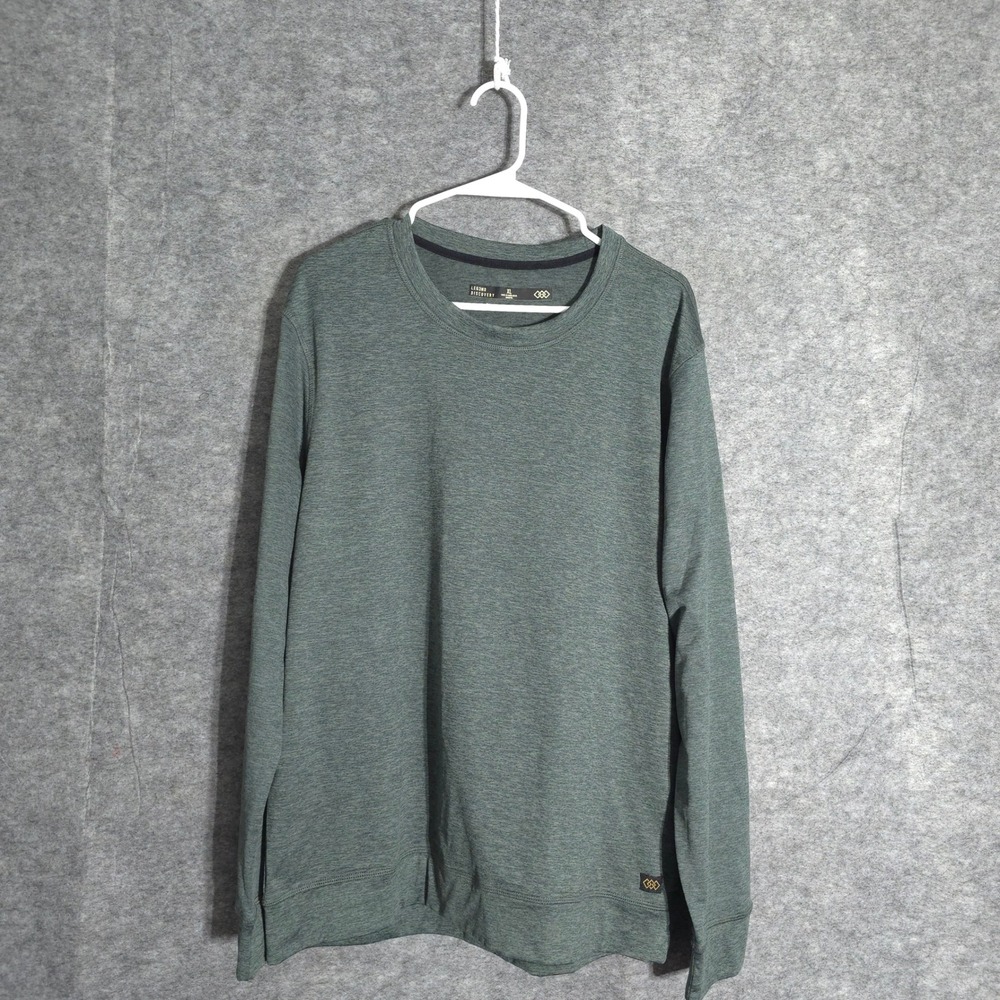 Legend Discovery Pullover Men XL Green Heathered Performance Long Sleeve Sports